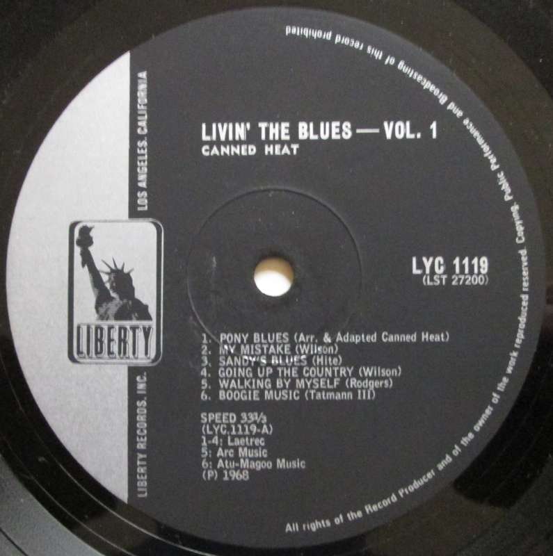 CANNED HEAT - LIVING THE BLUES  VOL. ONE (LP/VINYL)