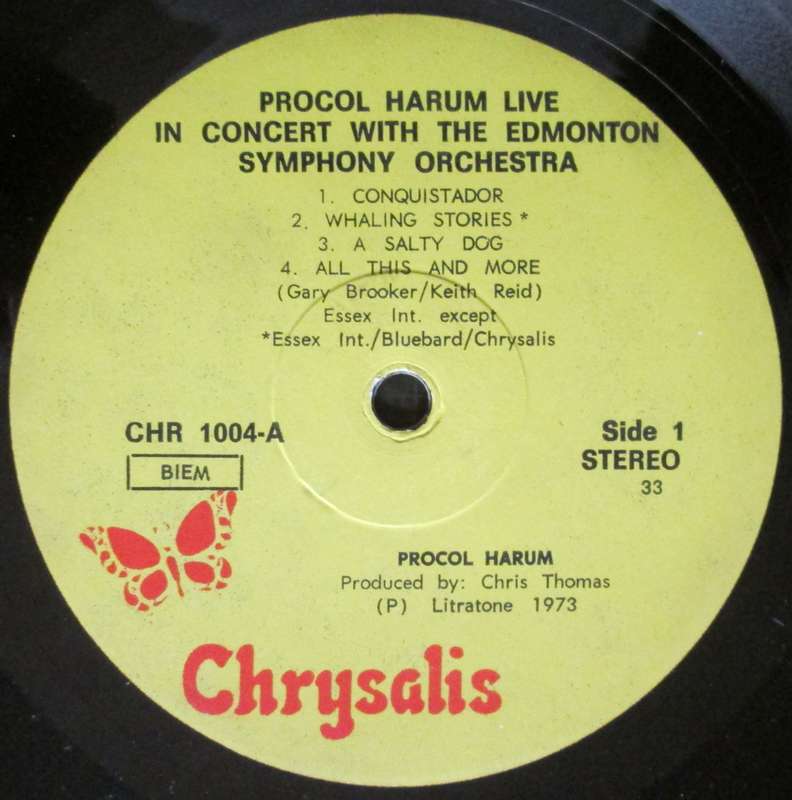 PROCOL HARUM - LIVE IN CONCERT WITH THE EDMONTON SYMPHONY ORCHESTRA  (LP/VINYL)