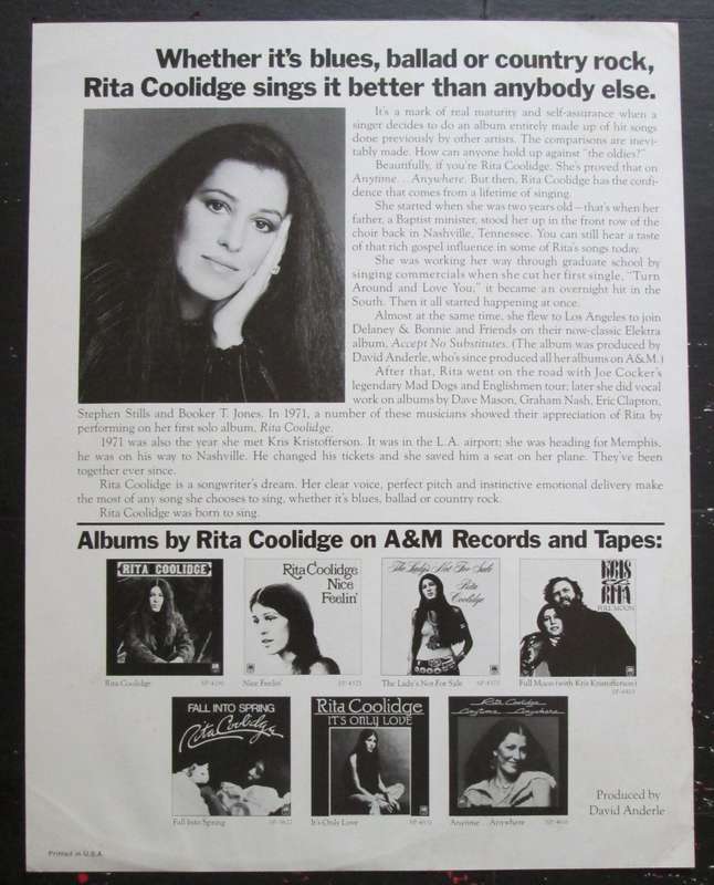 RITA COOLIDGE - NICE FEELIN   (LP/VINYL)