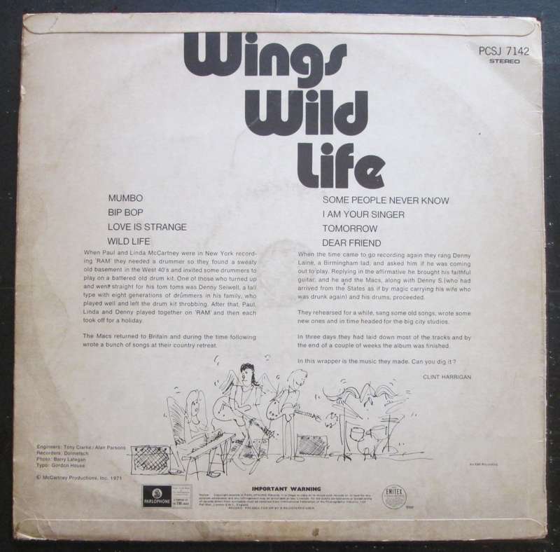 WINGS - WILD LIFE   (LP/VINYL)