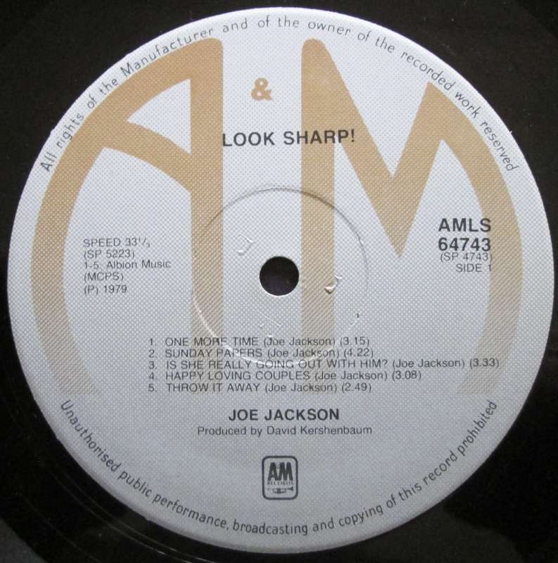 JOE JACKSON - LOOK SHARP!   (LP/VINYL)