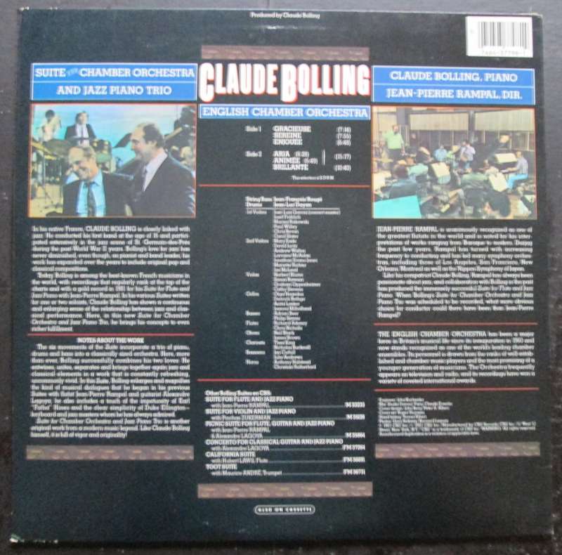 CLAUDE BOLLING - SUITE FOR CHAMBER ORCHESTRA AND JAZZ PIANO   (LP/VINYL)