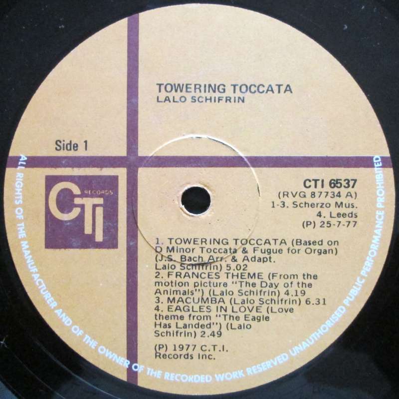 LALO SCHIFRIN - TOWERING TOCCATA (LP/VINYL)