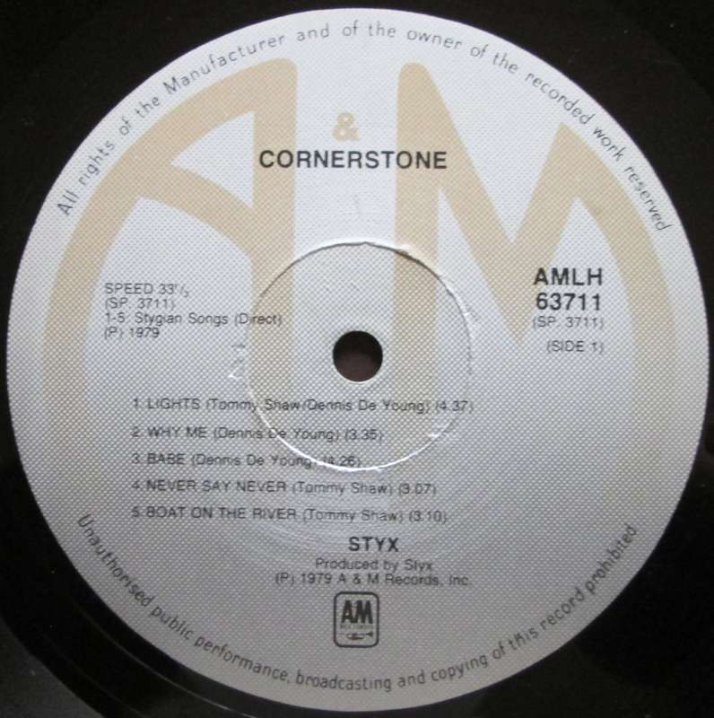 STYX - CORNERSTONE  (LP/VINYL)