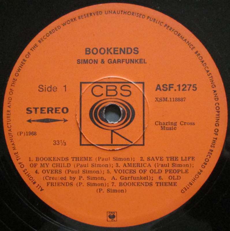 SIMON & GARFUNKEL - BOOKENDS (LP/VINYL)