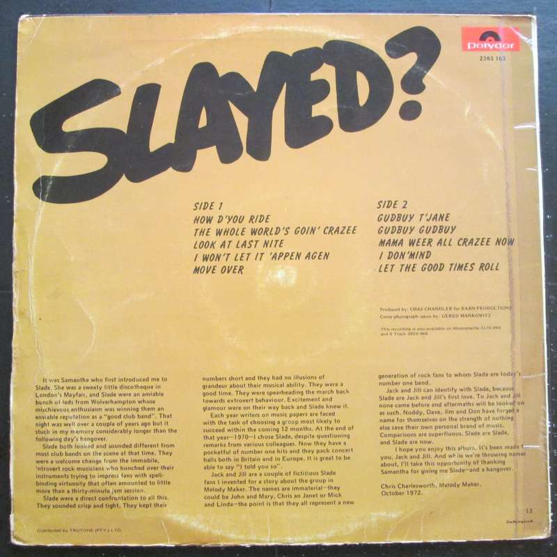 SLADE - SLAYED?  (LP/VINYL)
