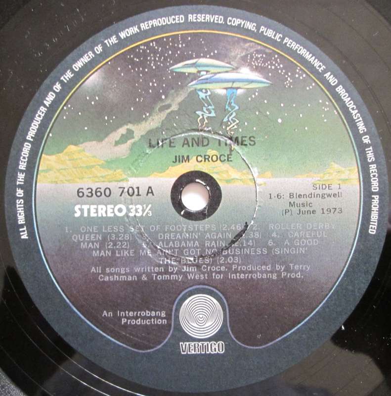 JIM CROCE - LIFE AND TIMES   (LP/VINYL)