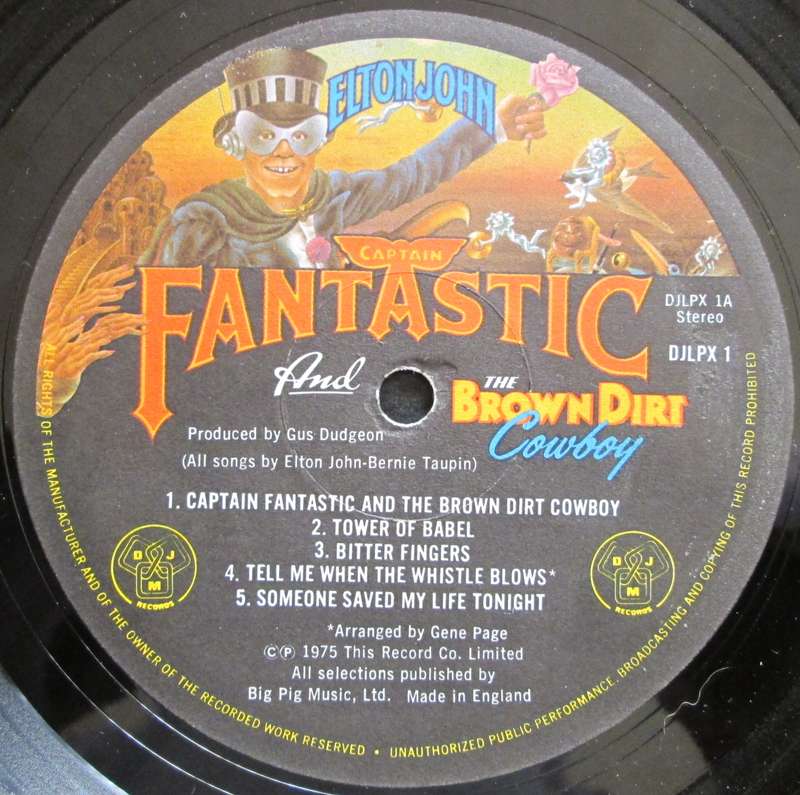 ELTON JOHN - CAPTAIN FANTASTIC & THE BROWN DIRT COWBOY  (LP/VINYL)