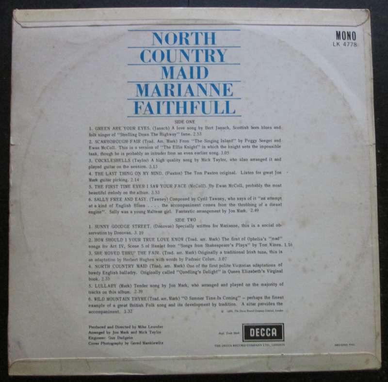 MARIANNE FAITHFULL - NORTH COUNTRY MAID  (LP/VINYL)
