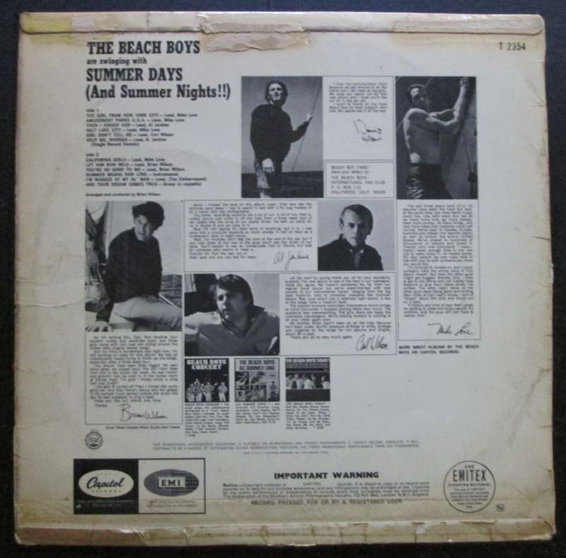 THE BEACH BOYS - SUMMER DAYS    (LP/VINYL)