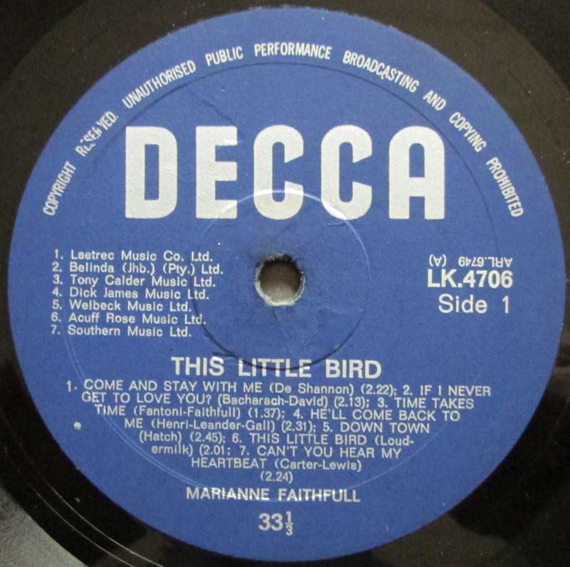 MARIANNE FAITHFULL - THIS LITTLE BIRD  (LP/VINYL)