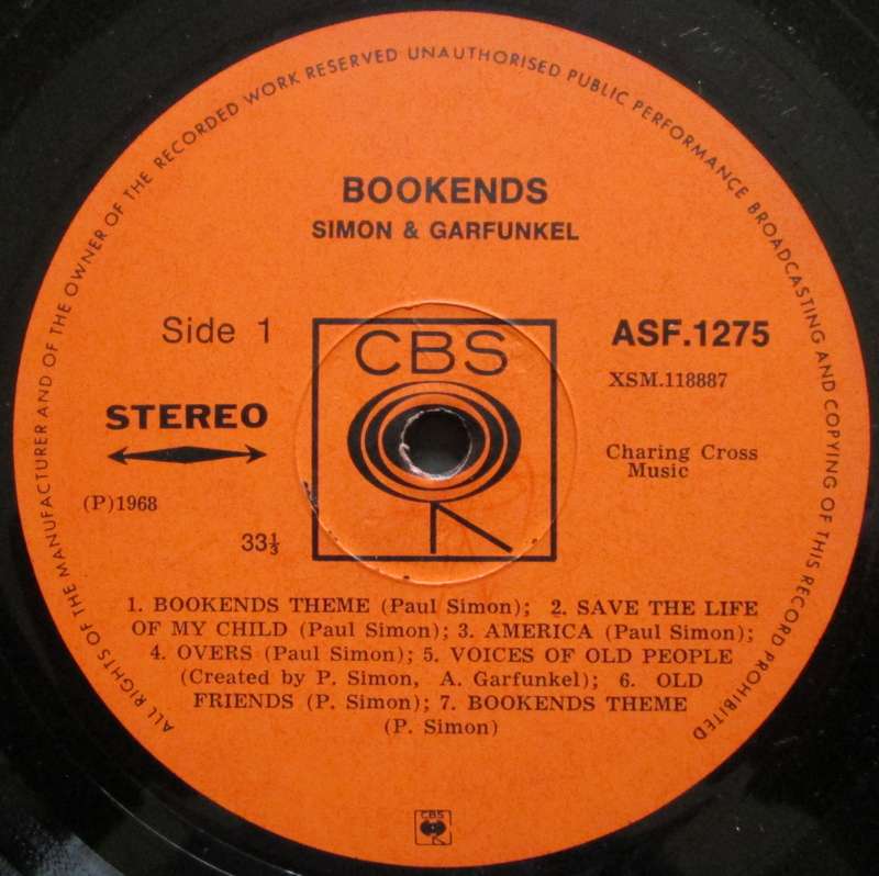 SIMON & GARFUNKEL - BOOKENDS (LP/VINYL)