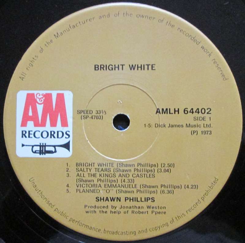 SHAWN PHILLIPS - BRIGHT WHITE  (LP/VINYL)