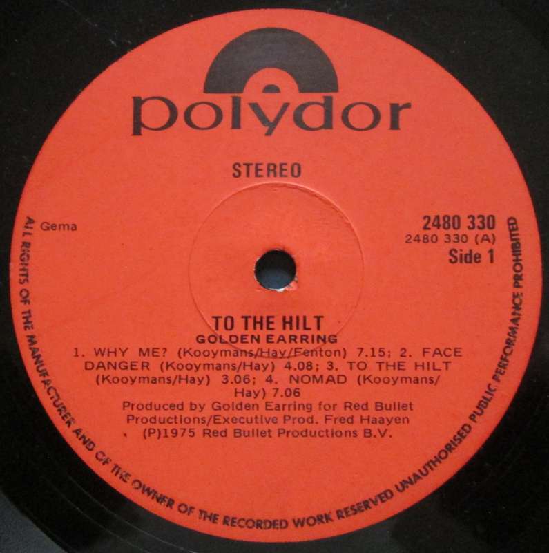 GOLDEN EARRING - TO THE HILT    (LP/VINYL)