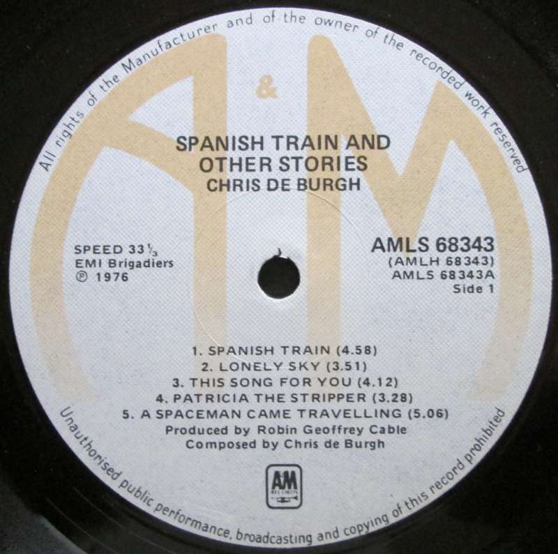 CHRIS DE BURGH - SPANISH TRAIN & OTHER STORIES  (LP/VINYL)
