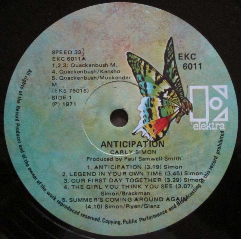 CARLY SIMON - ANTICIPATION     (LP/VINYL)