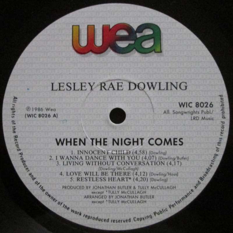 LESLEY RAE DOWLING - WHEN THE NIGHT COMES     (LP/VINYL)