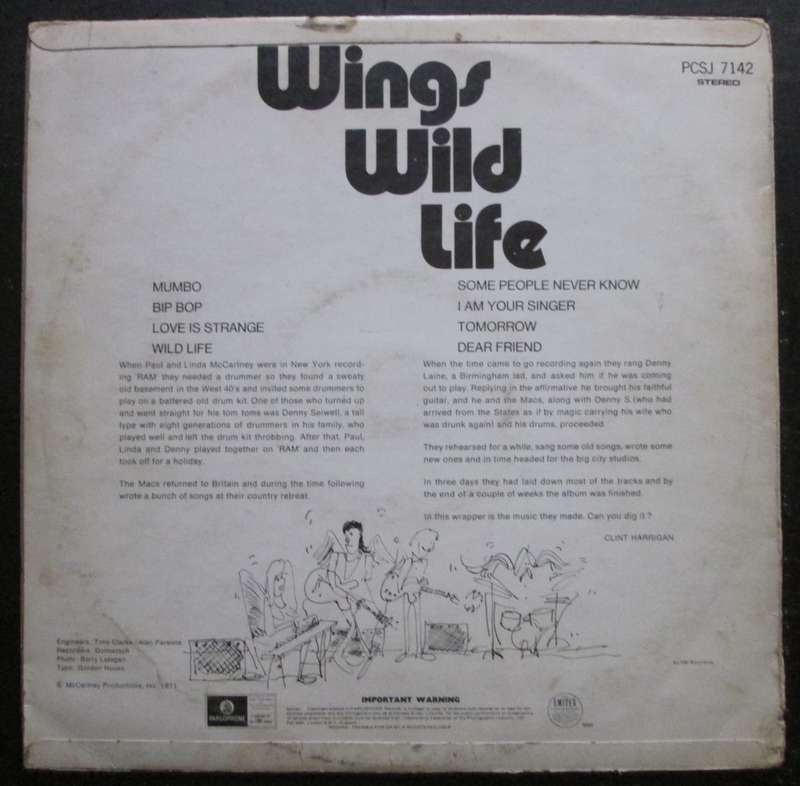 WINGS - WILD LIFE     (LP/VINYL)