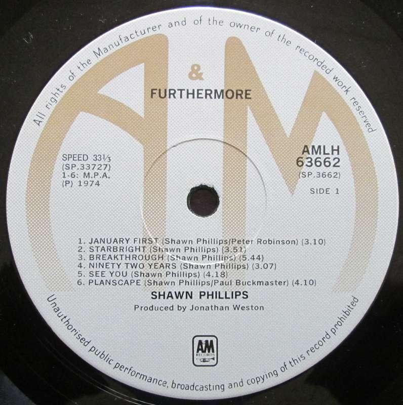 SHAWN PHILLIPS - FUTHERMORE   (LP/VINYL)
