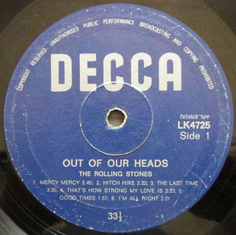 THE ROLLING STONES - OUT OF OUR HEADS    (LP/VINYL)