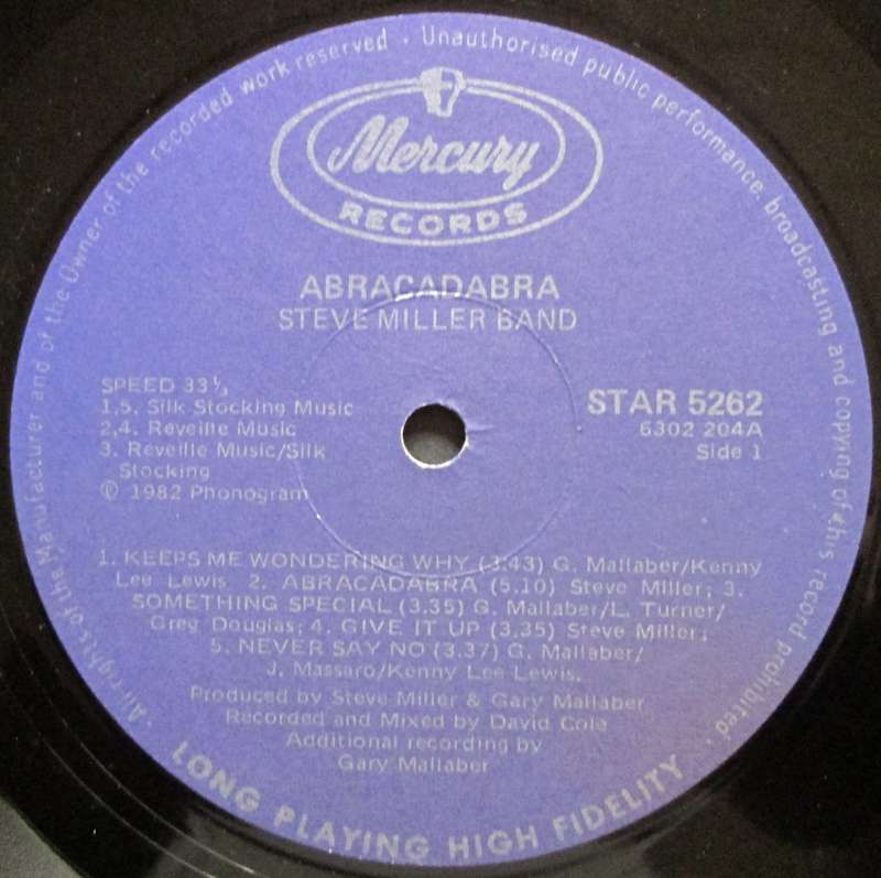 THE STEVE MILLER BAND - ABRACADABRA  (LP/VINYL)