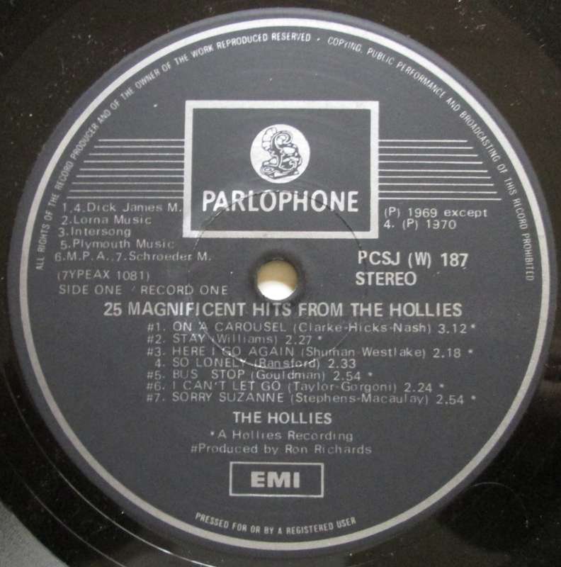 THE HOLLIES - 25 MAGNIFICENT HITS FROM THE HOLLIES (2xLP/VINYL)