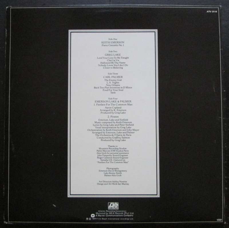 EMERSON LAKE & PALMER - WORKS VOL.1 (2xLP/VINYL)