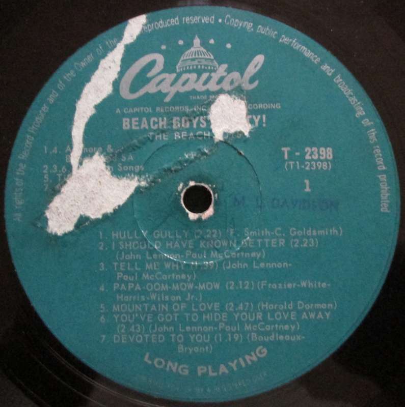 THE BEACH BOYS - BEACH BOYS PARTY   (LP/VINYL)