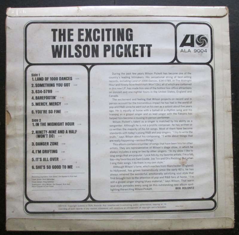 WILSON PICKETT - THE EXCITING WILSON PICKETT  (LP/VINYL)