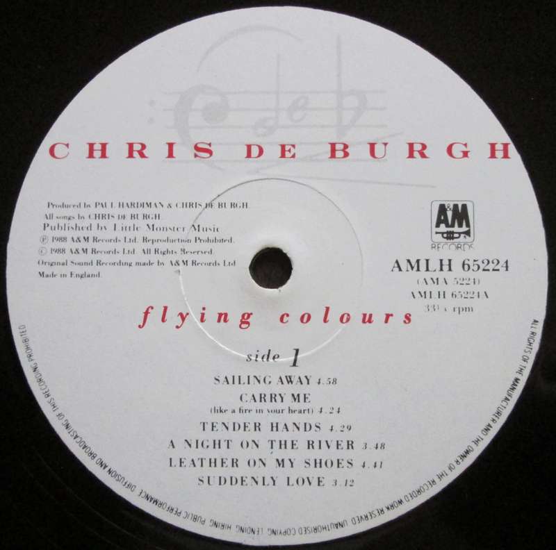 CHRIS DE BURGH - FLYING COLOURS  (LP/VINYL)