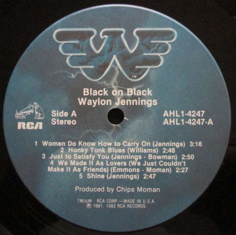 WAYLON JENNINGS - BLACK ON BLACK   (LP/VINYL)