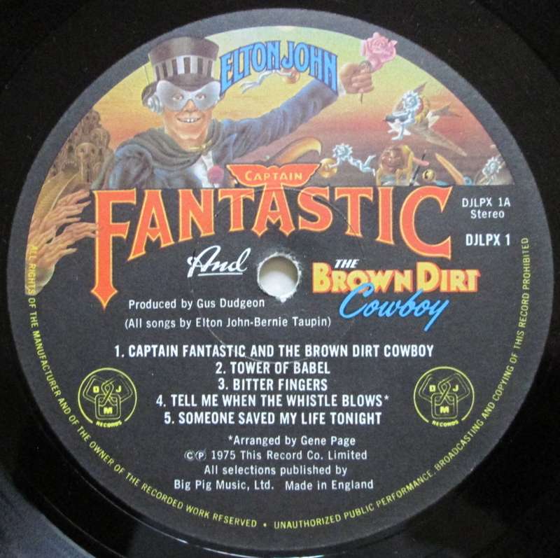 ELTON JOHN - CAPTAIN FANTASTIC AND THE BROWN DIRT COWBOY   (LP/VINYL)