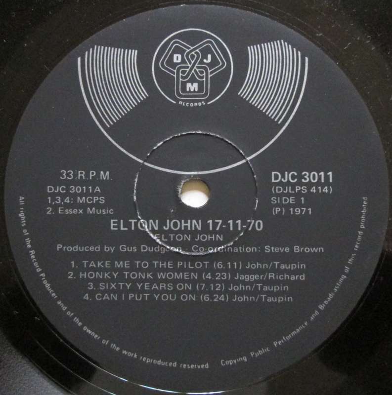 ELTON JOHN - 17-11-70  (LP/VINYL)