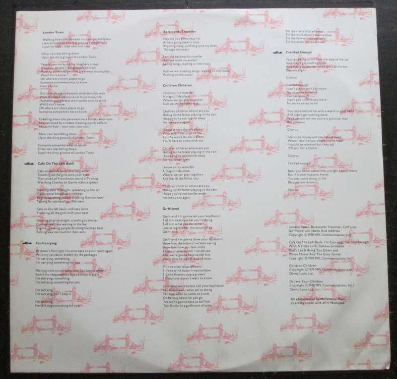 WINGS - LONDON TOWN  (LP/VINYL)