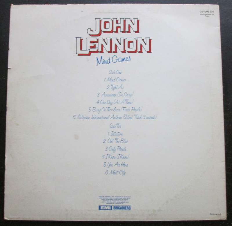 JOHN LENNON - MIND GAMES   (LP/VINYL)