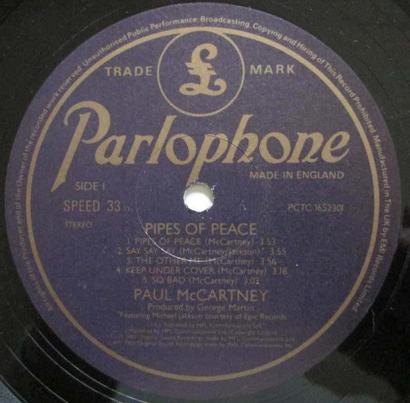 PAUL McCARTNEY - PIPES OF PEACE  (LP/VINYL)