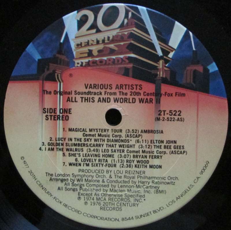 VARIOUS ARTISTS - ALL THIS AND WORLD WAR II (2xLP/VINYL)