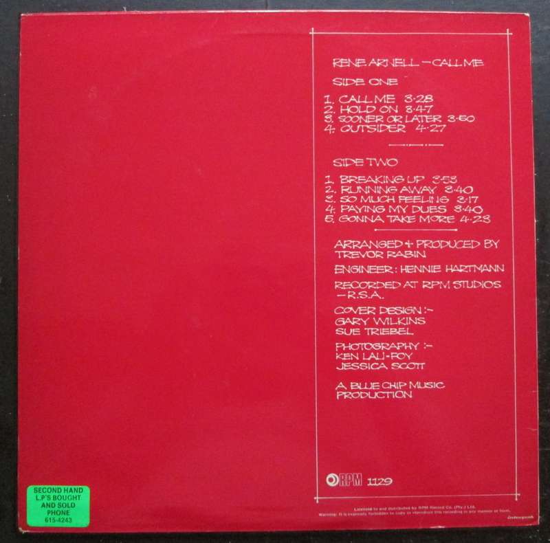 RENE ARNELL - CALL ME   (LP/VINYL)