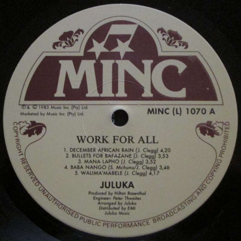 JULUKA - WORK FOR ALL   (LP/VINYL)