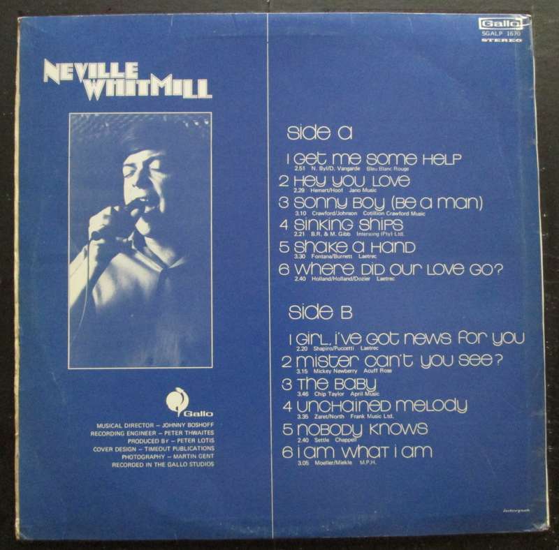 NEVILLE WHITMILL - NEVILLE WHITMILL  (LP/VINYL)