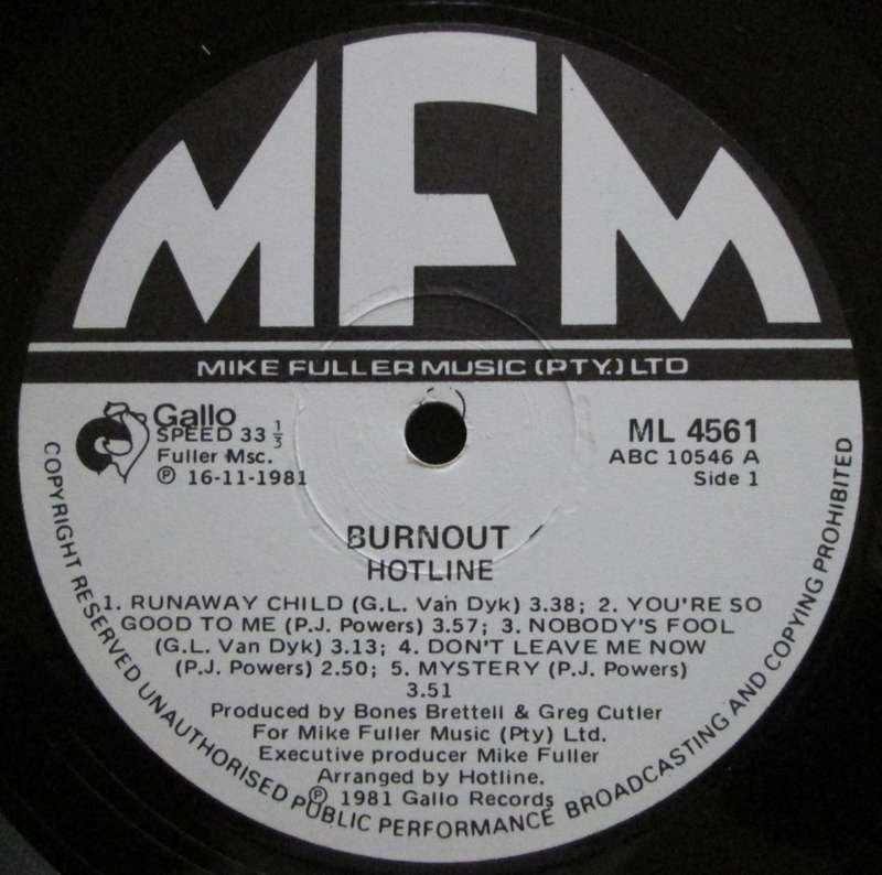HOTLINE - BURNOUT  (LP/VINYL)