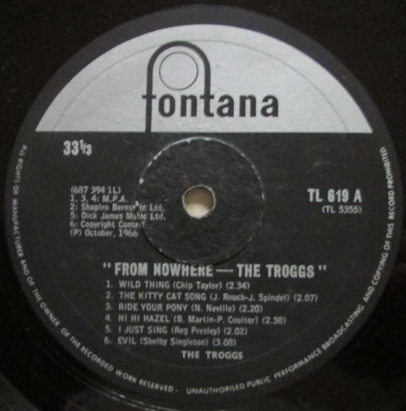 THE TROGGS - FROM NOWHERE  (LP/VINYL)