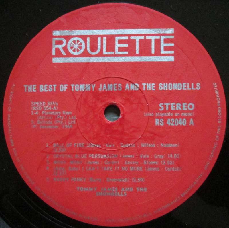 TOMMY JAMES & THE SHONDELLS - THE BEST OF TOMMY JAMES & THE SHONDELLS (LP/VINYL)