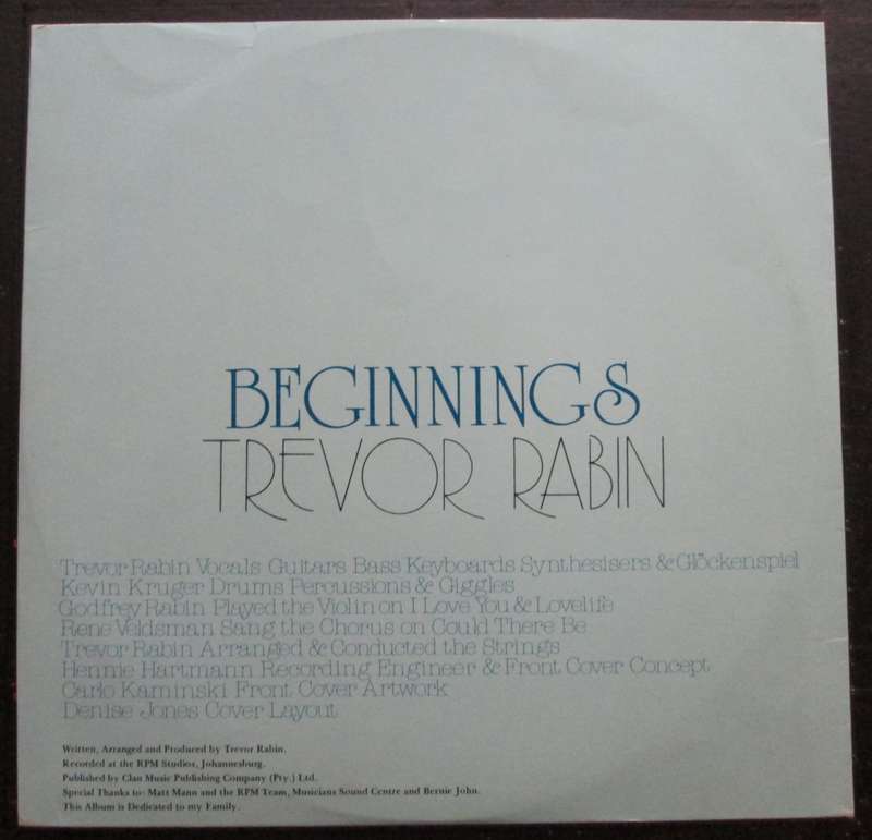 TREVOR RABIN - BEGINNINGS  (LP/VINYL)