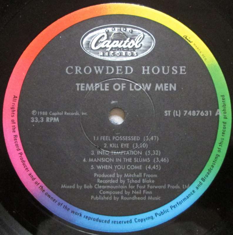 CROWDED HOUSE - TEMPLE OF LOW MEN (LP/VINYL)