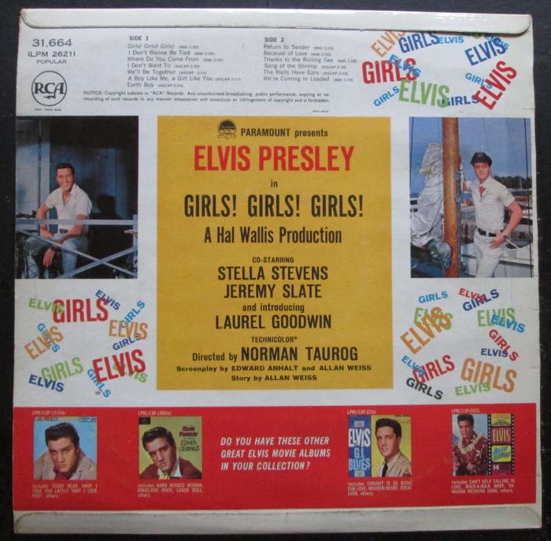 ELVIS PRESLEY - GIRLS! GIRLS! GIRLS!  (LP/VINYL)