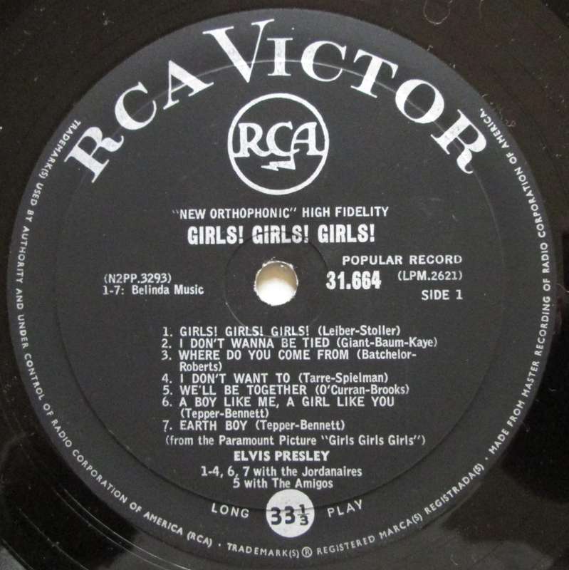 ELVIS PRESLEY - GIRLS! GIRLS! GIRLS!  (LP/VINYL)