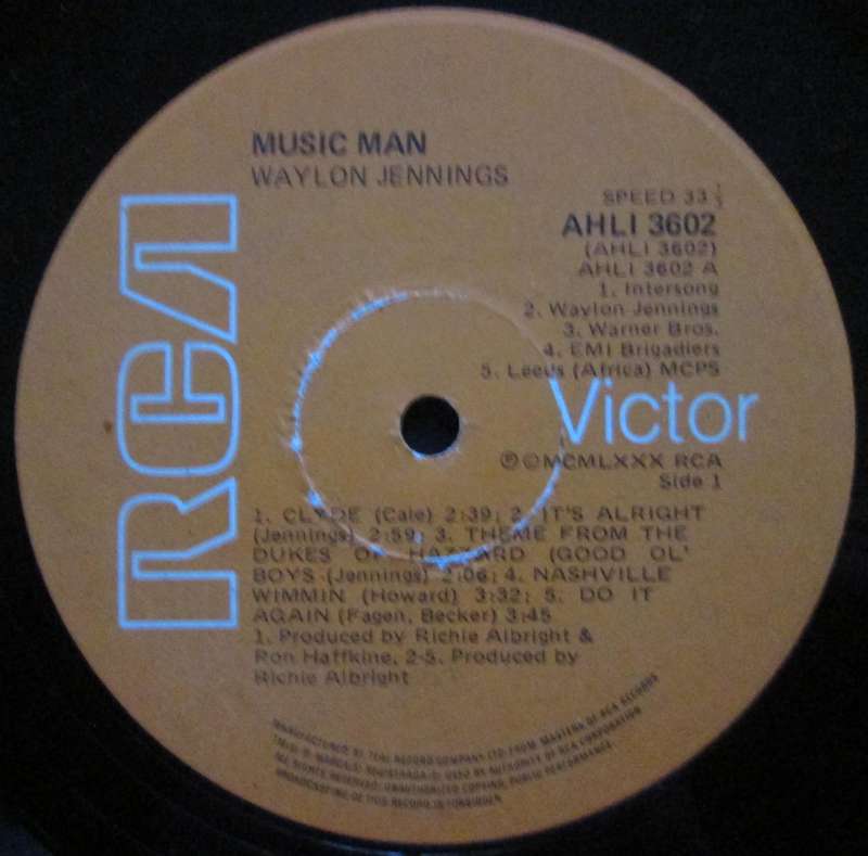 WAYLON JENNINGS - MUSIC MAN  (LP/VINYL)