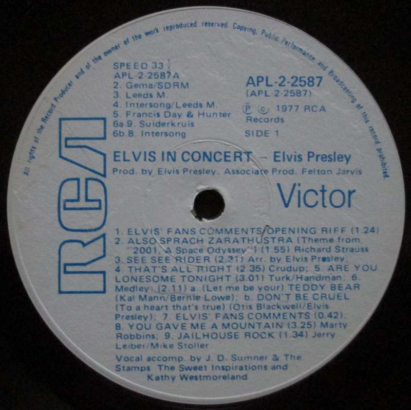ELVIS PRESLEY - ELVIS IN CONCERT (2xLP/VINYL)