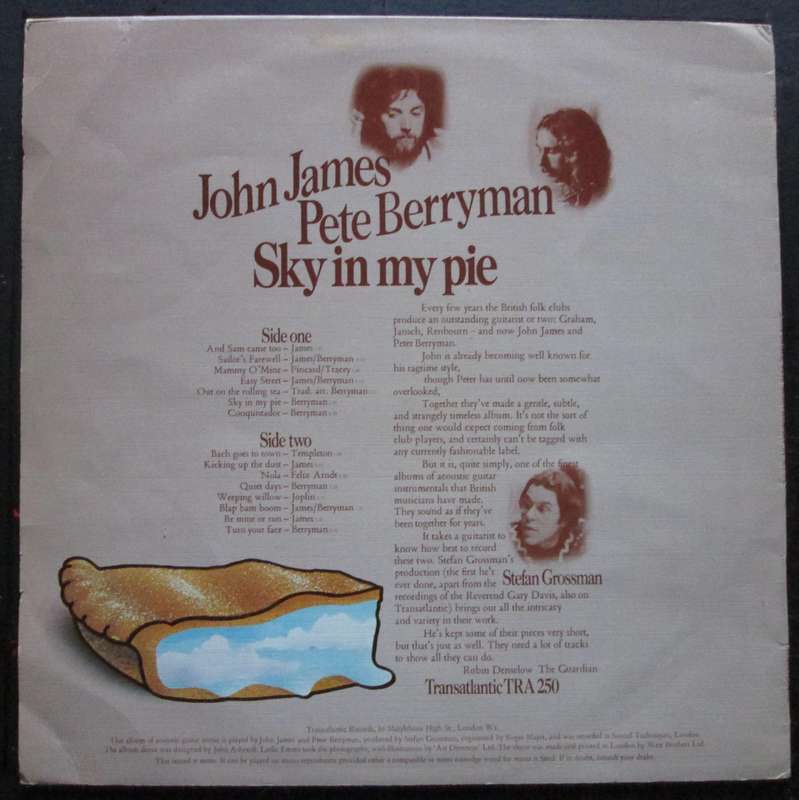 JOHN JAMES / PETE BERRYMAN - SKY IN MY PIE  (LP/VINYL)